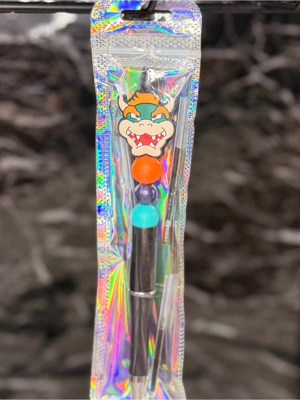 Bowser from Mario Bros Focal Bead Pen
Black and Blue ink